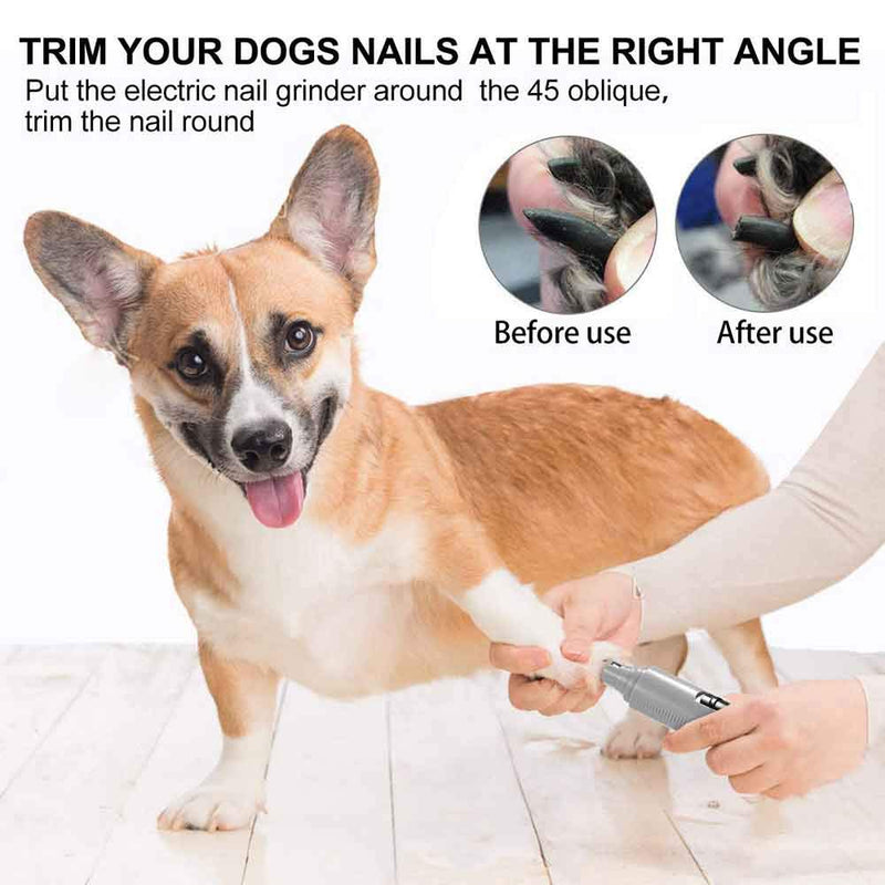 [Australia] - I-pure items Dog Nail Grinder, Electric Dog Nail Trimmer Clipper, 2 Speed Pet Nail Grinder for Dogs Grooming Kit, Rechargeable Painless Cat Paws File Grooming & Smoothing for Small Medium Large Dogs Grey 