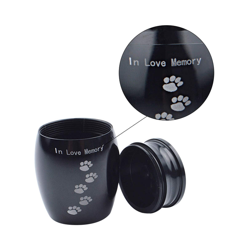 Broadsheet Mini Urns for Human Ashes, Pet Urns for Dogs Ashes, Metal Keepsake Urns for Human Ashes, Dog Urns for Ashes, Not Forgotten You Left Paw Prints on My Heart (Black) - PawsPlanet Australia