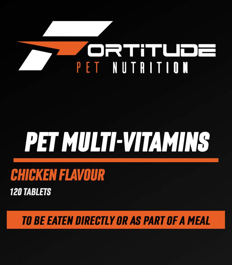 Pet Multi-Vitamins | Multi-Vitamin Supplement For Dogs | 120 Chewable Chicken Flavoured Tablets - PawsPlanet Australia