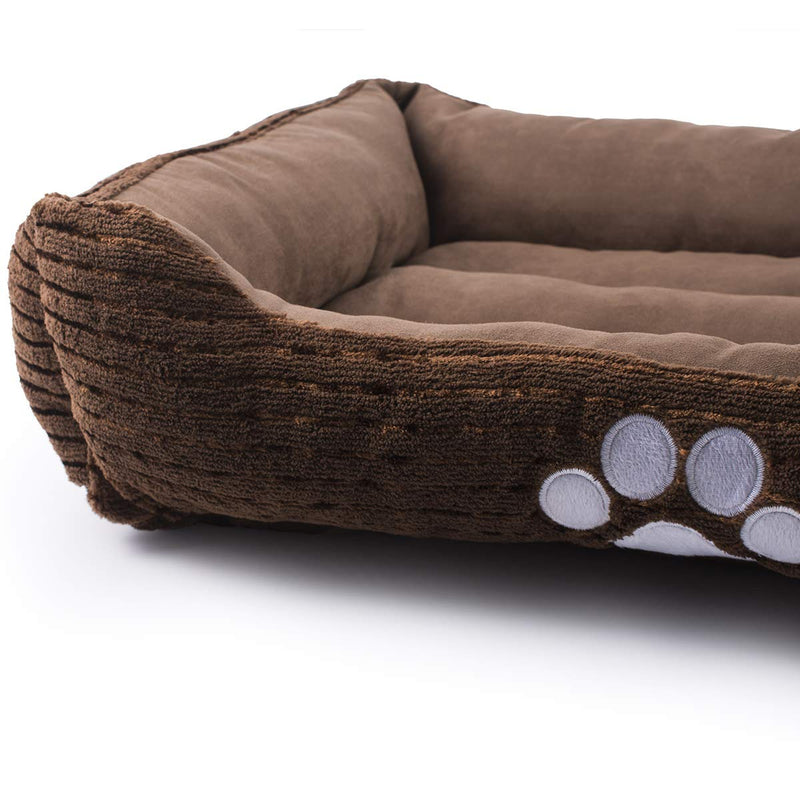 [Australia] - Petper Pet Self-Warming Bed, Dog Sofa Bed Paw Print Medium 