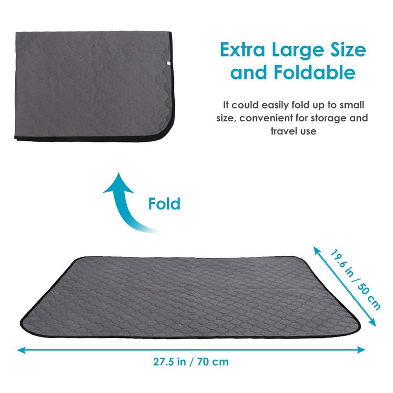 Eyein Washable Puppy Training Pads, 2 Pack Large Reusable Waterproof Dog Pee Pad, 4 Layer Fast Absorbent Cats Potty Comfort Anti Leak Slip Odor Toilet Whelping Home Travel Mat for Small Older Pets 70x50cm - PawsPlanet Australia