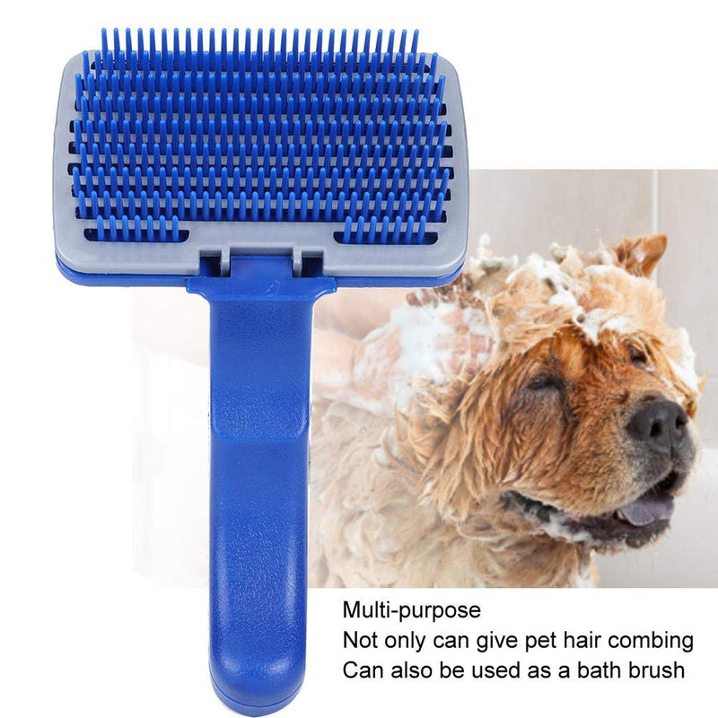 Pet Hair Comb Plastic Blue Pet Automatic Hair Removal Open Knot Comb Cleaning Care Accessories Hair Cleaning Brush for Cats Dogs - PawsPlanet Australia