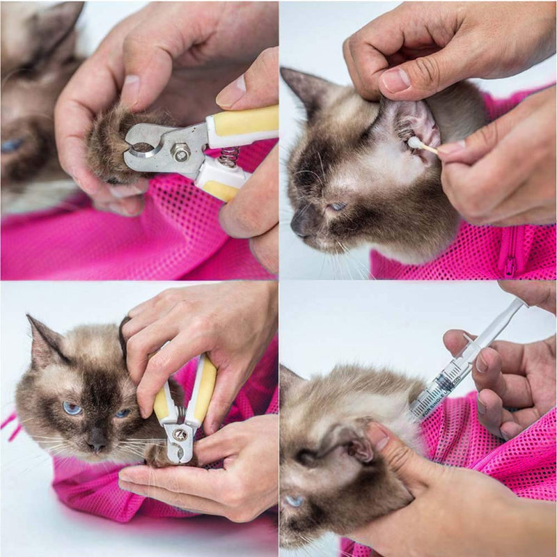 [Australia] - DreamCat Cat Grooming Bag Cat Washing Bag Cat Restraint Bag with Adjustable Cord,Anti-bite and Anti-Scratch for Cat Bathing Examining Nail Trimming 