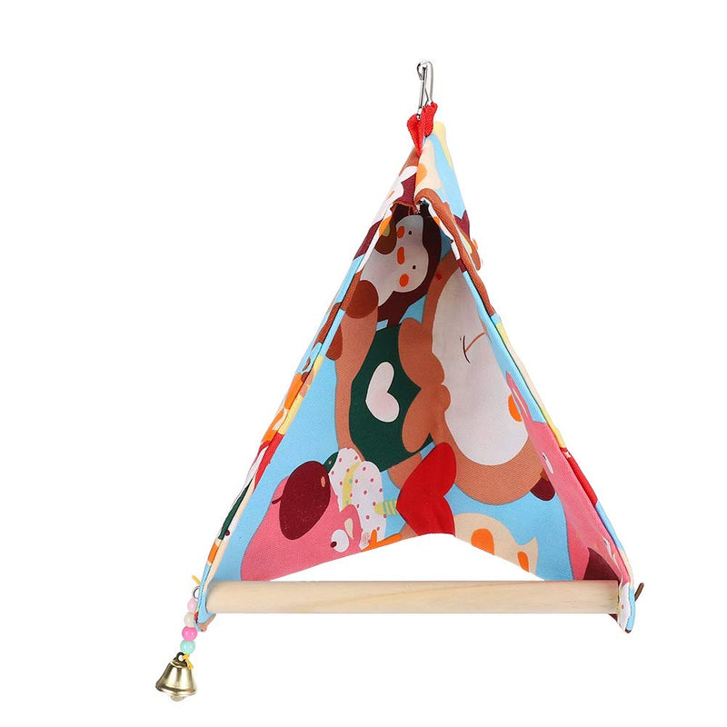 Yinuoday Parrot Swing Nest, Parrot Stand Perch Open Nest Parrot Platform Double Canvas Triangle Wood Shelter Hanging Tent Bird Cage Accessories for Bird Parrot Large - PawsPlanet Australia