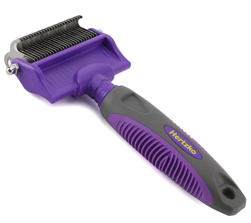 Dematting Comb with Double Sided Professional Rake By Hertzko - Suitable for Dogs and Cats - Removes Loose Undercoat, Tangles, Mats and Knots - Great Grooming Tool for Brushing and Deshedding - PawsPlanet Australia