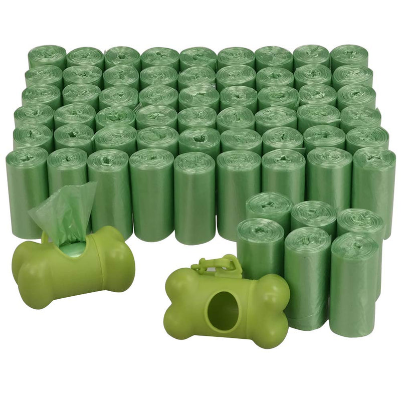 Annkky 1200 Green Pet Poop Bags With 2 Waste Bag Dispenser, 60 Rolls Dog Waste Bags - PawsPlanet Australia