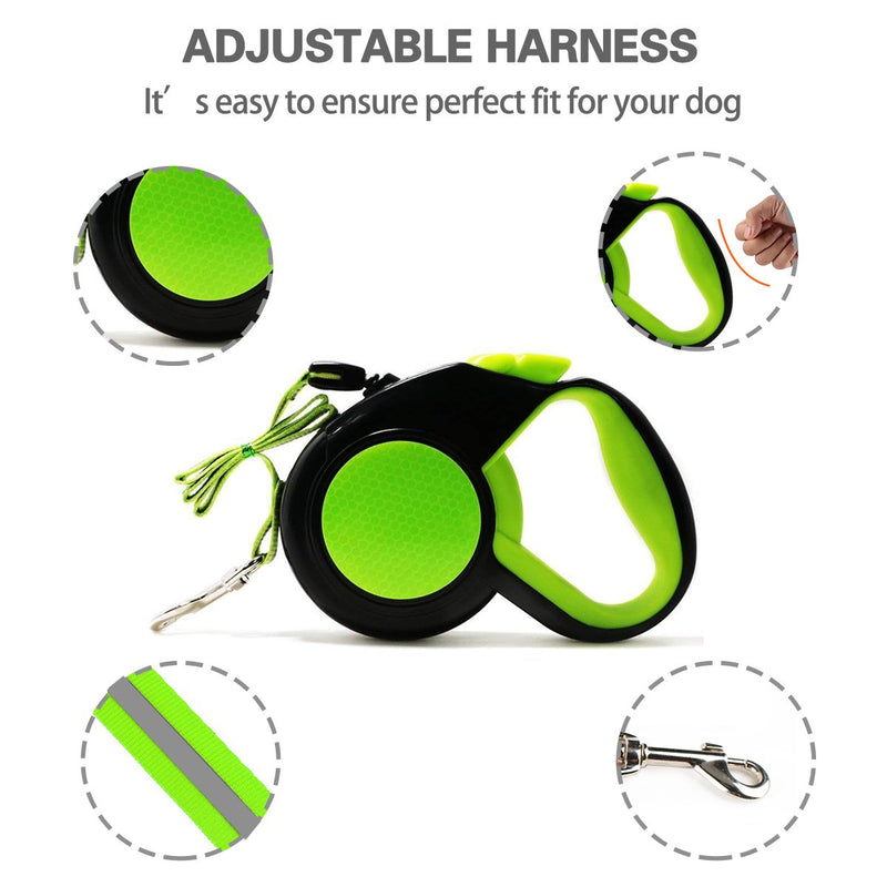 PETCUTE Dog Leash Extendable Dog Leash Retractable Reflective Retractable Leashes for Dogs Small and Medium Large 8m Green - PawsPlanet Australia