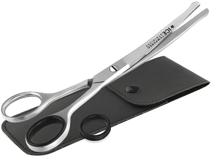 Fur scissors, dogs, dog hair scissors, curved paw scissors with micro-serration - professional fur hair scissors, scissors for animals, 16 cm with case - PawsPlanet Australia