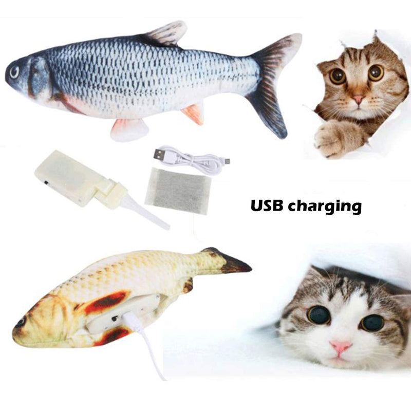AFFINEST Cat Electric Fish Toys With Catnip USB Charging Plush Wagging Funny Fish Interactive Toys for Pet Kitten,D D - PawsPlanet Australia