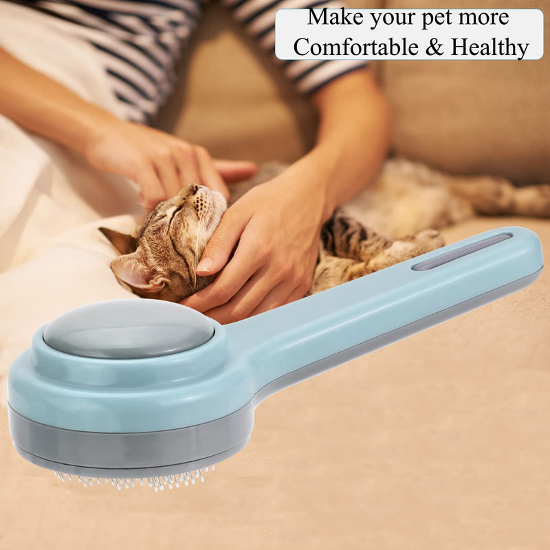 Cat brush, pet brush, long hair, cat comb, self-cleaning slicker brush, gently removes loose undercoat, mats, hair, grooming brush for cats, dogs, massage cleaning brushes, cat brush - PawsPlanet Australia