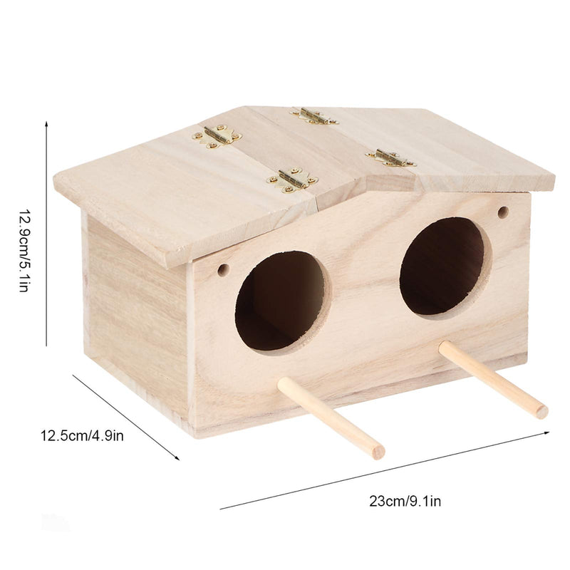 iFCOW Wooden Bird House, Bird Nests House Breeding Box Cage Birdhouse Accessories for Parrots Swallows - PawsPlanet Australia