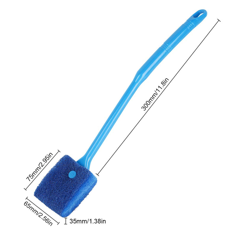 [Australia] - Ailinda Double-Sided Fish Tank Aquarium Cleaning Sponge Brush with Non-Slip Handle Blue 