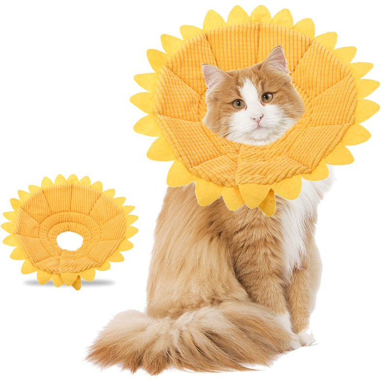 Protective Collar Pet Recovery E Collar Cotton Sunflower Collar Neck Cone Cone Collar Pet Protective Collar for Dogs and Cats 23-26cm - PawsPlanet Australia