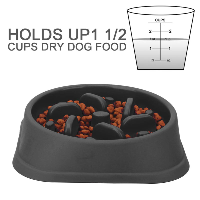 NOYAL Dog Slow Feeder Bowl, Non Slip Puzzle Bowl - Anti-Gulping Pet Slower Food Feeding Dishes - Interactive Bloat Stop Dog Bowls - Durable Preventing Choking Healthy Design Dogs Bowl Black - PawsPlanet Australia