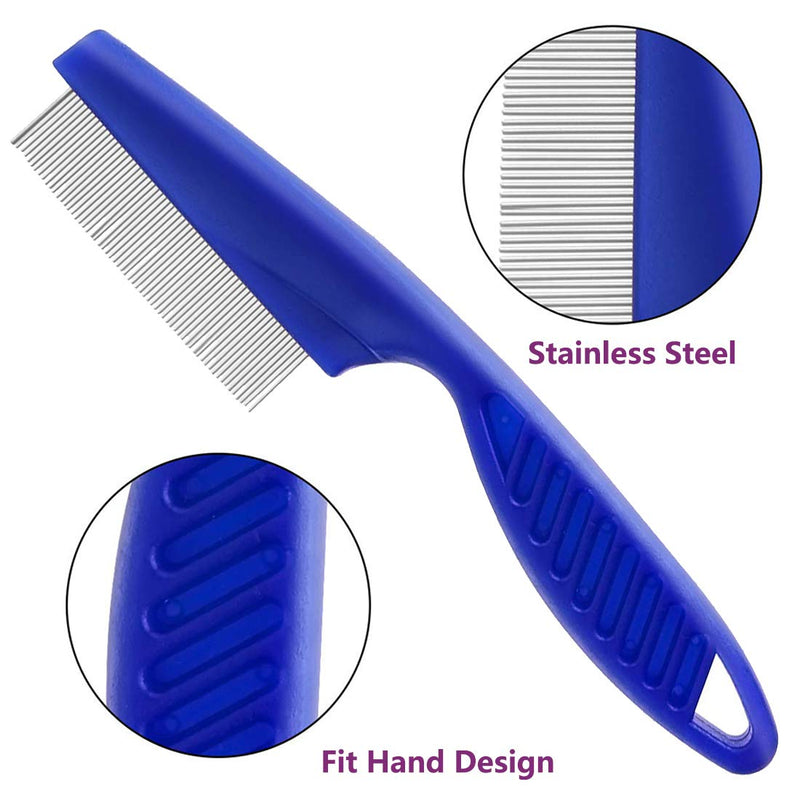 2 Pcs Pet Comb for Cat Dog Flea Lice Tear Stain Remover Combs Fine Tooth Grooming Removal Tool Long Time Using - PawsPlanet Australia