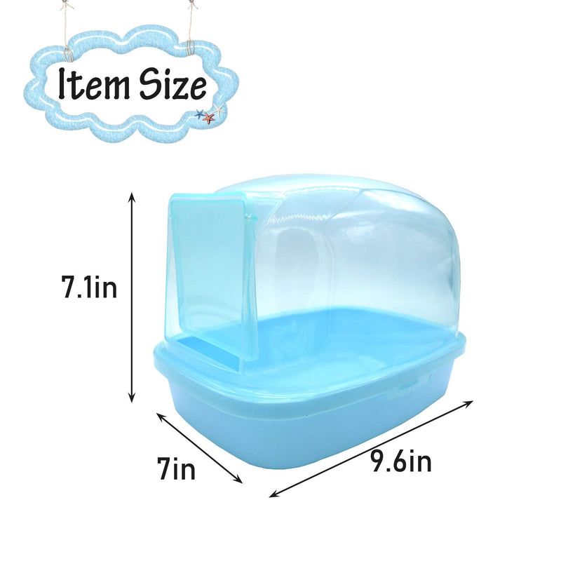 kathson Dwarf Hamster Bathroom, Chinchilla Sauna Room Plastic Sand Bath House Ideal for Gerbils, Hedgehog, Squirrel and Other Small Animals Blue - PawsPlanet Australia