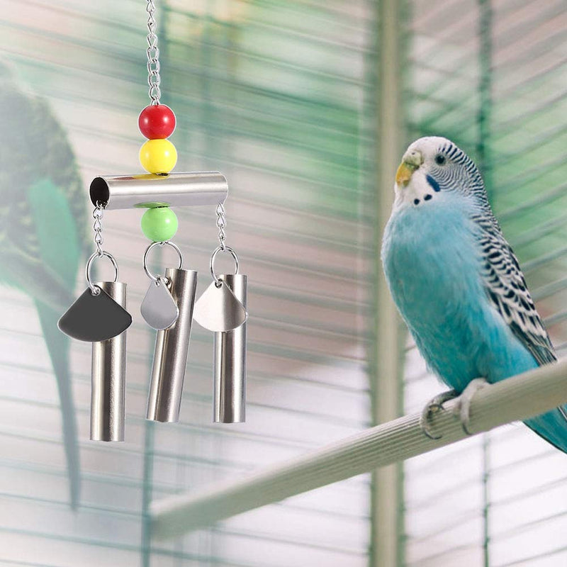 [Australia] - HEEPDD Stainless Steel Bell Parrot Toy Heavy Duty Bird Cage Swing Stand Toys Decoration for Small Birds Parakeets Cockatiels Conures Macaws Parrots Love Birds Finches 
