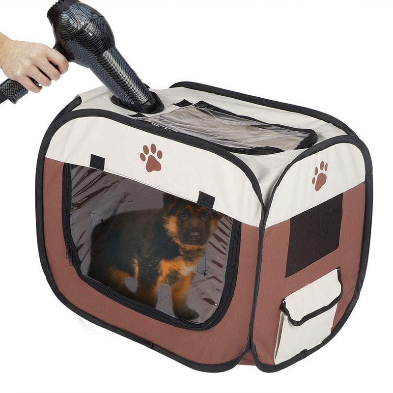 Portable Pet Hair Drying Box Folding Dryer-Hole Design Pet Dry Room Hands-Free Dryer Cage for Small Medium Cats Dogs - PawsPlanet Australia