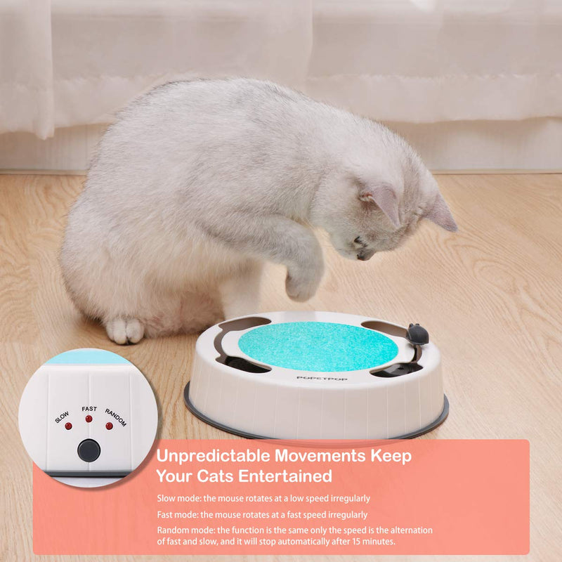 [Australia] - POPETPOP Interactive Cat Toy with Electronic Rotating Mouse and Scratching Pad for Pet Cat Kitten Play Fun Excercise 