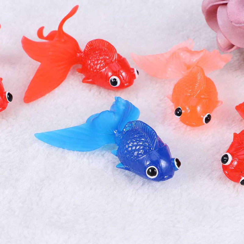 [Australia] - Amosfun 50 Pcs Goldfish Toy Soft Rubber Goldfish Simulation Fish Tank Decoration Fake Fish Toy 