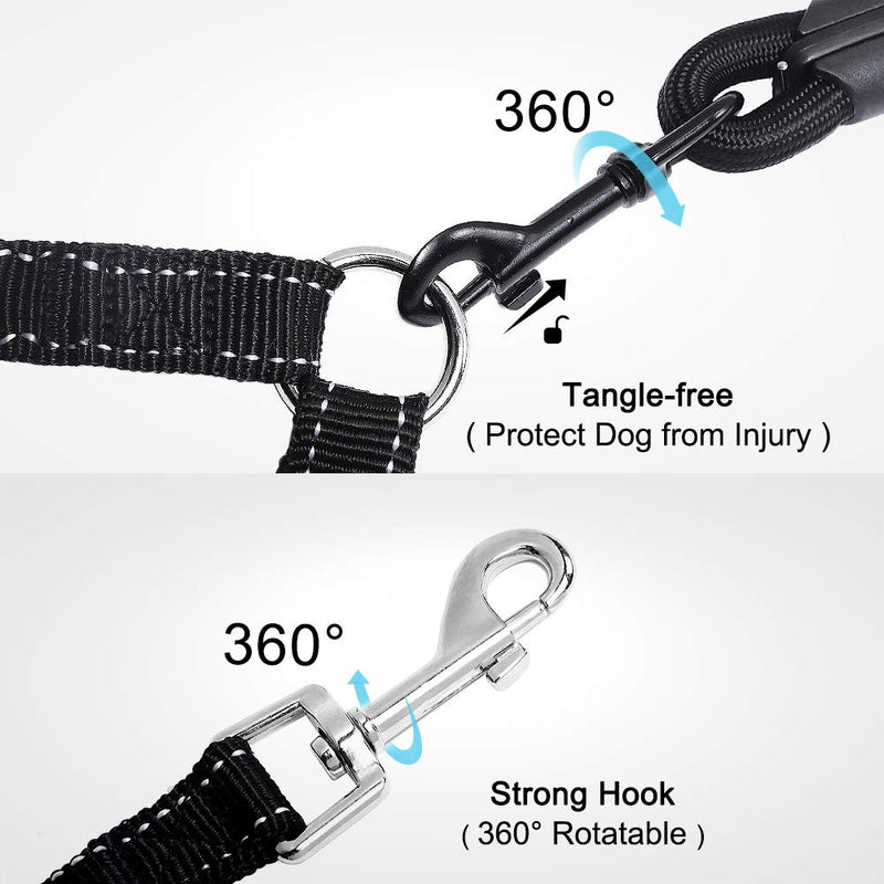 [Australia] - WuliC Dual Dog Leash, Double Dog Leash, 360° Swivel No Tangle & Soft Handle Walking Leash for 2 Dogs with Training Clicker 