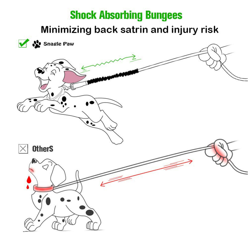 Bungee Dog Leash Extension Attachment, 45.7cm Shock Absorbing Lead Extension Absorber, Prevent Injury on Arm and Shoulder & Save Dogs from Getting Hurt, Great for Bicycle, Running, Walking - PawsPlanet Australia