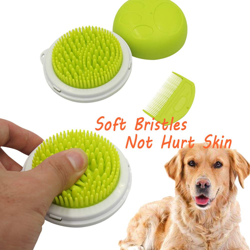 [Australia] - KISHONET Pet Brush for Dogs Cats Pet Owner Pet Owner Two-Side Design Good for Bathing Massage with Short to Medium Hair Easy-Carried Green 