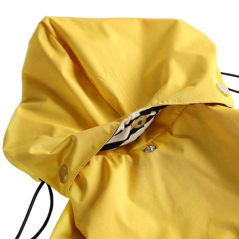 Pethiy Dog Raincoat Stylish Premium Dog Raincoats-Small Dog Raincoat Waterproof Zip Up Pockets, Rain/Water Resistant,Adjustable Drawstring Medium:16.5 Inch Yellow - PawsPlanet Australia