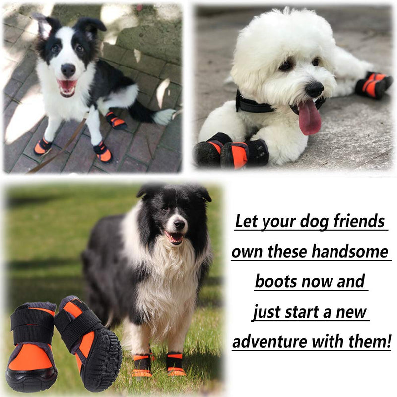 Petilleur Protector Dog Boots Dog Shoes Anti-skid and Breathable for Outdoor Activities (90, Orange) 90 - PawsPlanet Australia