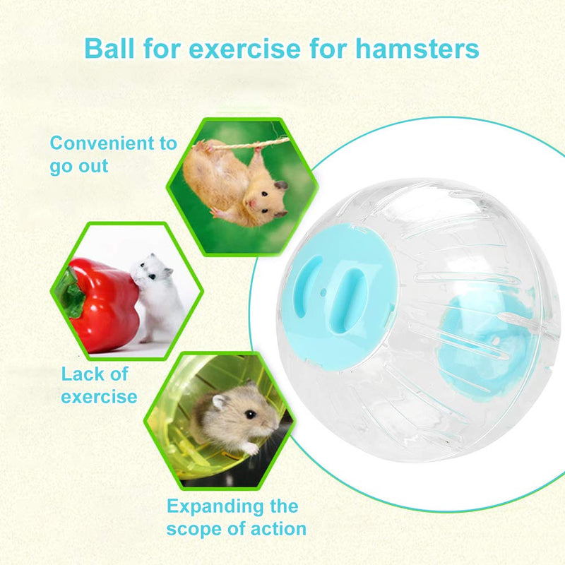 Zerodis Mini Transparent Designed Hamster Crystal Running Balls Toy Small Pet Exercise Balls Funny Toys Run-About Hamsters Ball for Cute Pets Rat Mice Gerbil Running Jogging Playing(Blue) Blue - PawsPlanet Australia