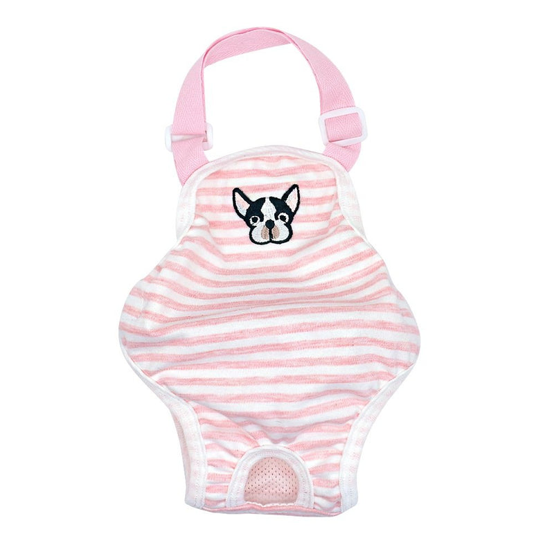 [Australia] - Stock Show Small Dog Cute Summer Cotton Stripe Sanitary Pantie with Adjustable Strap Suspender Physiological Pants Pet Underwear Diaper Jumpsuit for Girl Dog Teddy Young Corgi French Bulldog Puppy Bulldog-M 