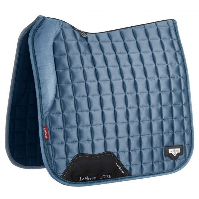 LeMieux Loire Memory Satin Dressage Saddle Pad - Square - Bamboo Lining with Friction Free Binding and Girth Protection - Large L Black - PawsPlanet Australia