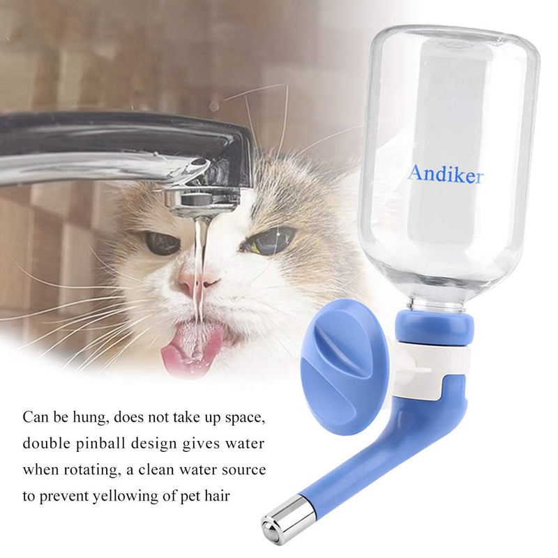Andiker No-Drip Pet Water Dispenser,Dog Kennel Cage Water Bottle Drinker Kettle for Pets can be Raised and Lowered Drinking Water Feeding Water (Blue) Blue - PawsPlanet Australia