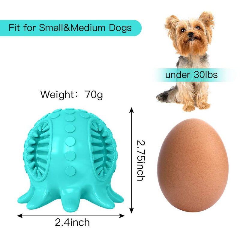 Dog Toy Ball Tooth Cleaning Octopus Shape Jolly Ball for Dogs Chew Squeaky Toys Treat Food Dispensing Ball for Small/Medium Dogs Puzzle Interactive Toy Ball for Puppy (Blue) Blue - PawsPlanet Australia