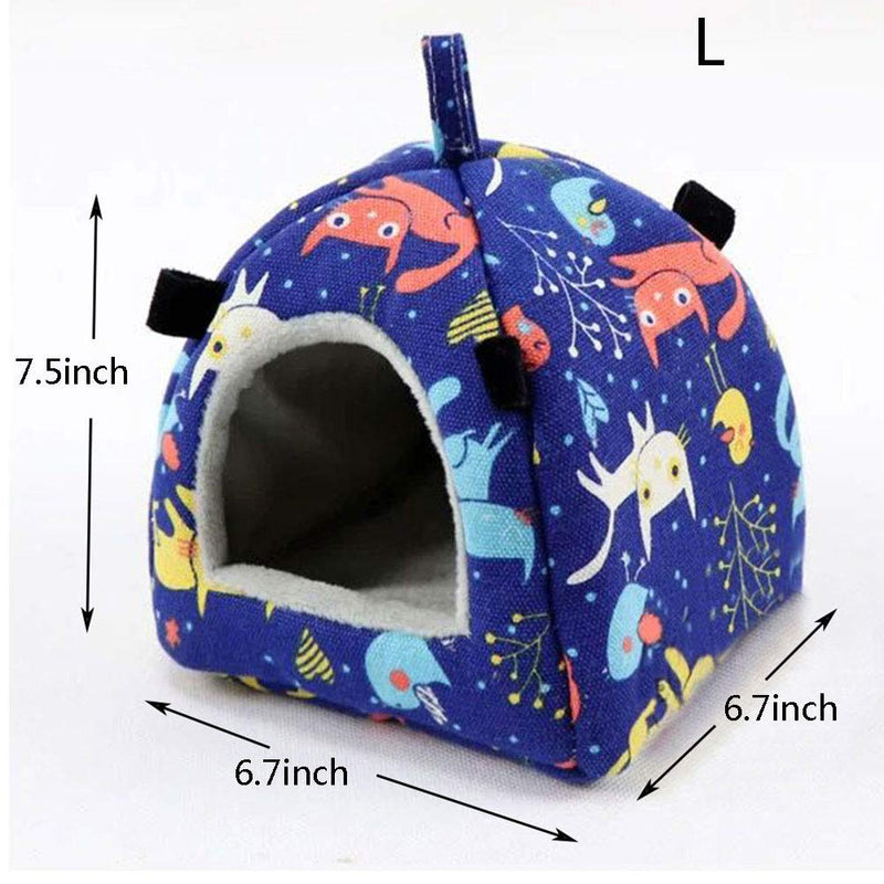 [Australia] - Bird Nest House Bed Toy for Pet Parrot Budgie Parakeet Cockatiel Conure Cockatoo African Grey Amazon Lovebird Finch Canary Hamster Rat Gerbil Chinchilla Ferret Squirrel Cage L Blue Cat 