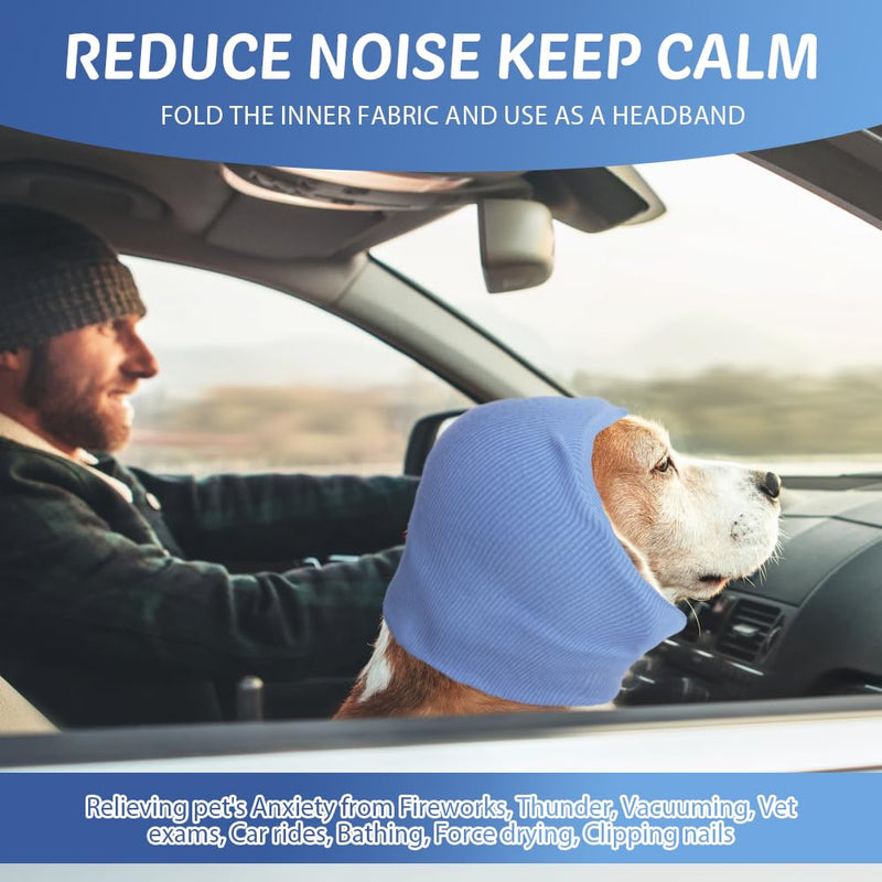 COMFPET Earmuffs Without Flap for Dogs, Dog Pacifier for Ear Hematoma, Earmuffs for Pets, Ear Protection for Cats and Dogs, Ear Care, XL(Blue) Blue - PawsPlanet Australia