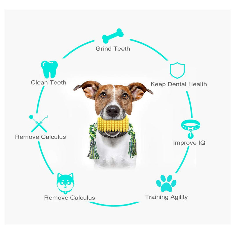 [Australia] - YUESUO Corn-Shaped Dog Bite Toy, Bite-Resistant Tough Chewing Rope Toy, Used for Pet Teeth Cleaning and Dental Care 