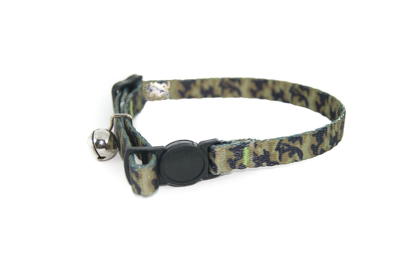 Pet Palace® "MILITARY MOGGY camouflage green safety collar with bell plus FREE cute catnip toy - PawsPlanet Australia