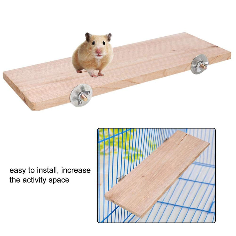 Hamster Platform Rectangle Natural Wood Stand Platform Pet Pedal Board Cage Chew Toy Small Animals Habitat Decor for Mouse Chinchilla Chipmunk Rat - PawsPlanet Australia