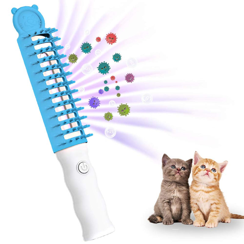 2 in 1 Pet Hair Removal Comb, Pet Massage Comb, Removing Undercoat Knots, Remove Small Animals from Pets and Keep Pet Clean Health for Long/short hair Cats Dogs Blue - PawsPlanet Australia