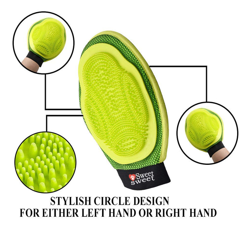 [Australia] - Sweetsweet Pet Hair Remover Mitt,Pet Grooming Glove,Deshedding Glove Dog&Cat Deshedding Brush Glove Grooming Kit for Pets Washing Deshedding Massage-1 Glove Fits Both Hands 