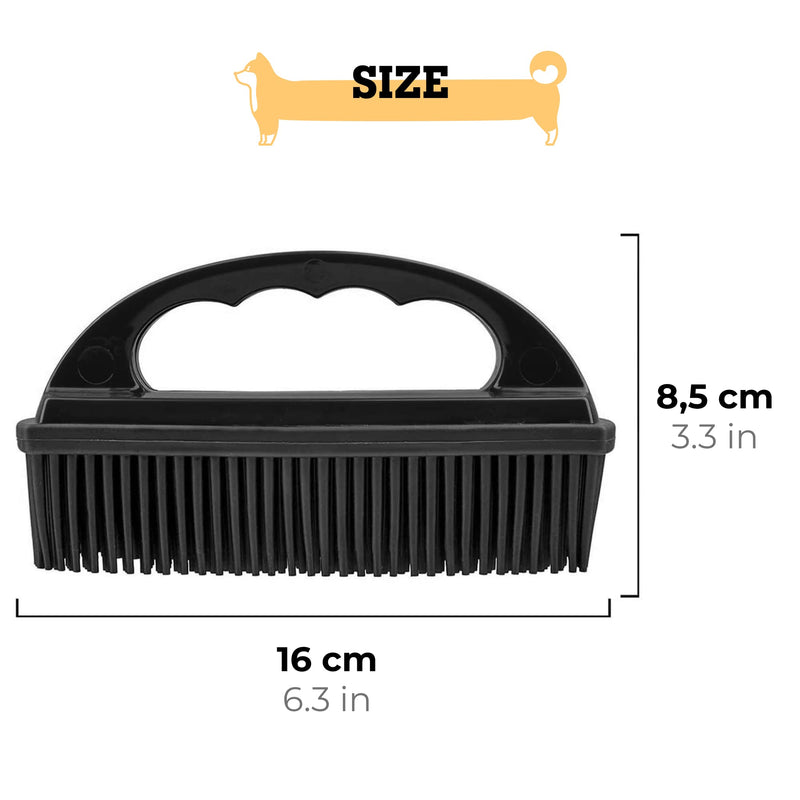 vitazoo clothes brush for removing animal hair - carpet brush, car brush, upholstery brush for animal hair removal - soft textile brush for cats and dog hair - black 1x - PawsPlanet Australia