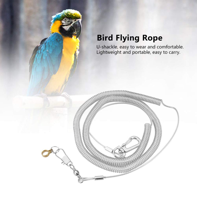 Oumefar 6m Bird Flying Rope Anti-bite Pet Leash Kits Stainless Steel Bird Foot Chain with Ring for Bird Parrot Flying Training(4.5MM+6M) 4.5MM+6M - PawsPlanet Australia