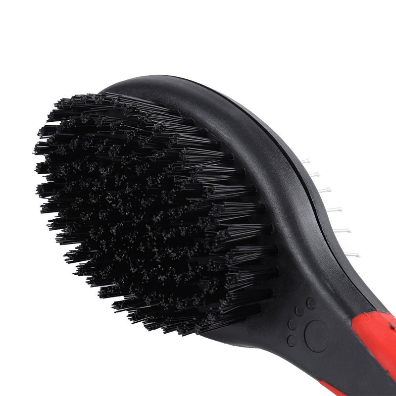 Double-Sided Bristle and Pin Pet Hair Brush Dog Hair Shedding Comb for Grooming & Massaging Dogs Cats(L) L - PawsPlanet Australia
