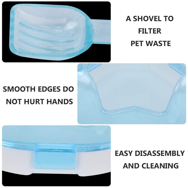 POPETPOP Hamster Sand Bathroom Plastic Sand Bath Container with Scoop Hamster Bathroom Sauna Toilet Bathtub for Mouse Hamster Chinchilla Rat Gerbil (Blue) Blue - PawsPlanet Australia