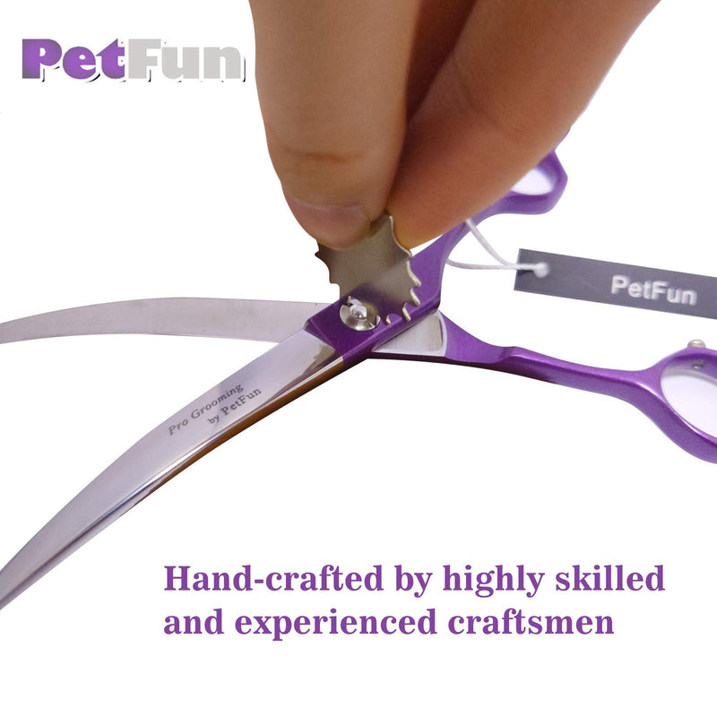 PetFun Dog Grooming Scissors, Pet Grooming Scissors Reversible Curved Scissors Grooming Scissors For Dogs Grooming Shears Tools Lightweight Right Handed 7” - PawsPlanet Australia