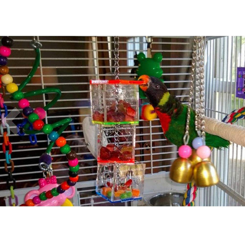 Parrot Foraging Toy Acrylic Multilayer Bird Cage Feeder Hanging Bird Intelligence Growth Training Toy for Parakeet Cockatiel Conure African Grey - PawsPlanet Australia