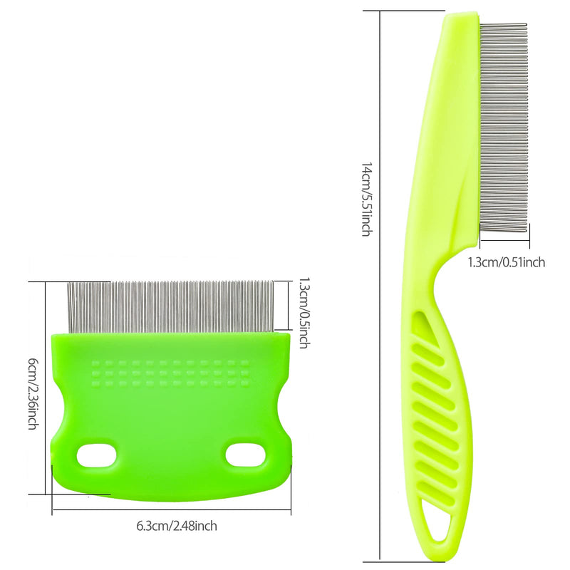 3 Pcs Flea Combs, Stain Remover Pet Combs for Cat Dog Fleas Lice Tear Fine Tooth Grooming Removal Tool, green - PawsPlanet Australia