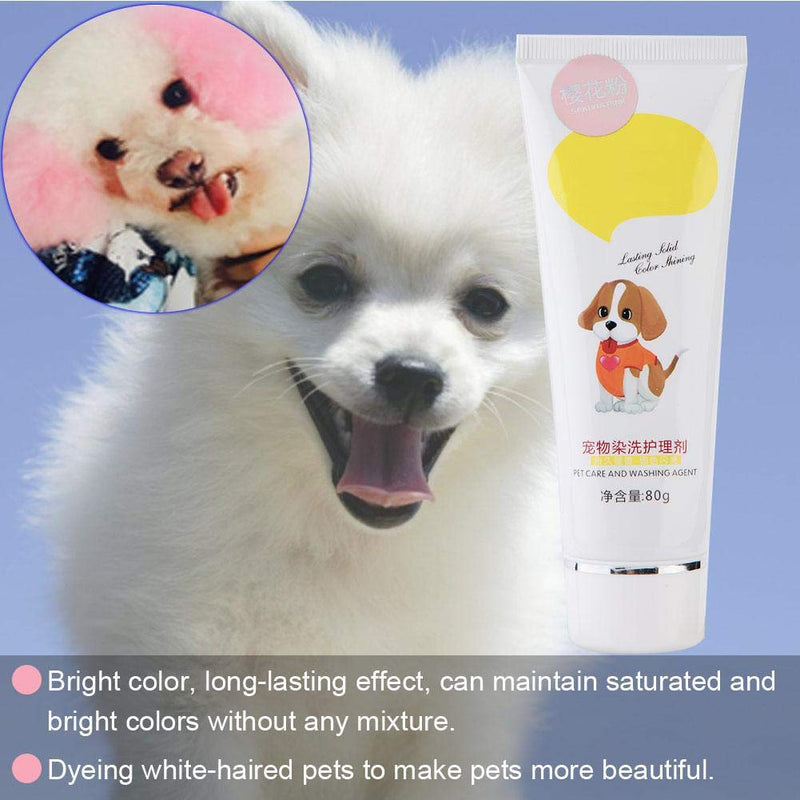 80g Pet Dog Hair Color Dye Gel Cat Coloring Pigment Dyestuffs Harmless Natural Dyeing Non-Toxic Safe for Pets Multiple Colors Available (Pink) Pink - PawsPlanet Australia