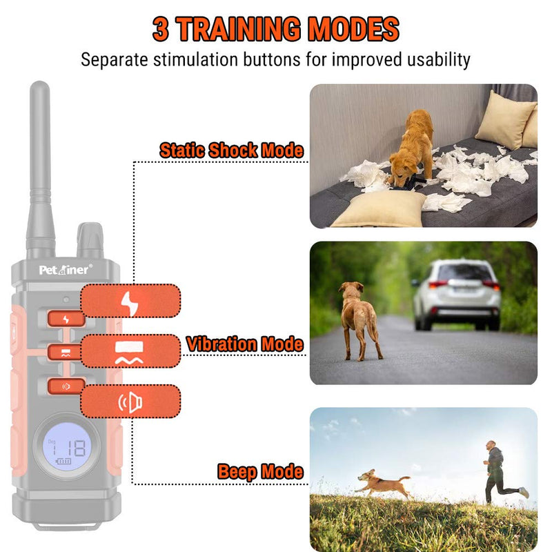 [Australia] - Petrainer PET616A Waterproof Dog Shock Collar with Remote Electric Collar for Dogs with Beep Vibrate Shock Rechargeable Dog Training Collar For 1 dog 